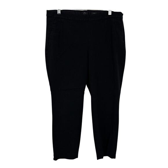 J Crew Martie Crop Pants 14 Black High Rise Side Zip Slim Fit Stretch Twill - Picture 1 of 9